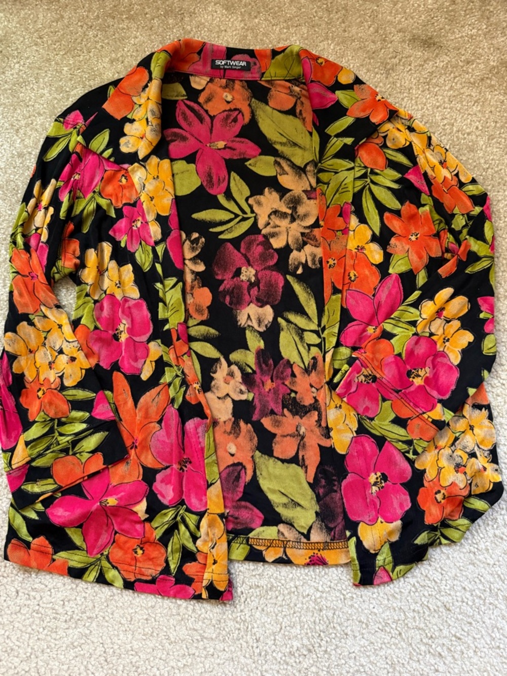 Softwear by Mark Singer Floral Top Vintage Vibrant Summer Nordstrom Chic